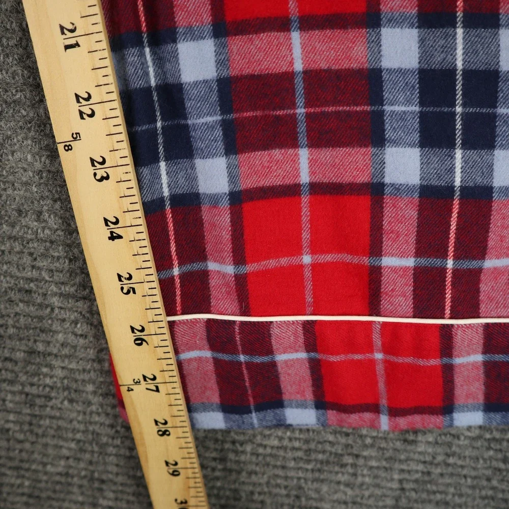 Lands End Pajama Pants Womens XLP Red Plaid Flannel Drawstring Sleepwear